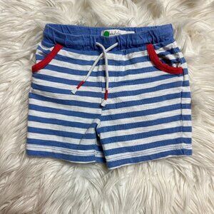 Baby Boden blue and white striped shorts size 6-12 months